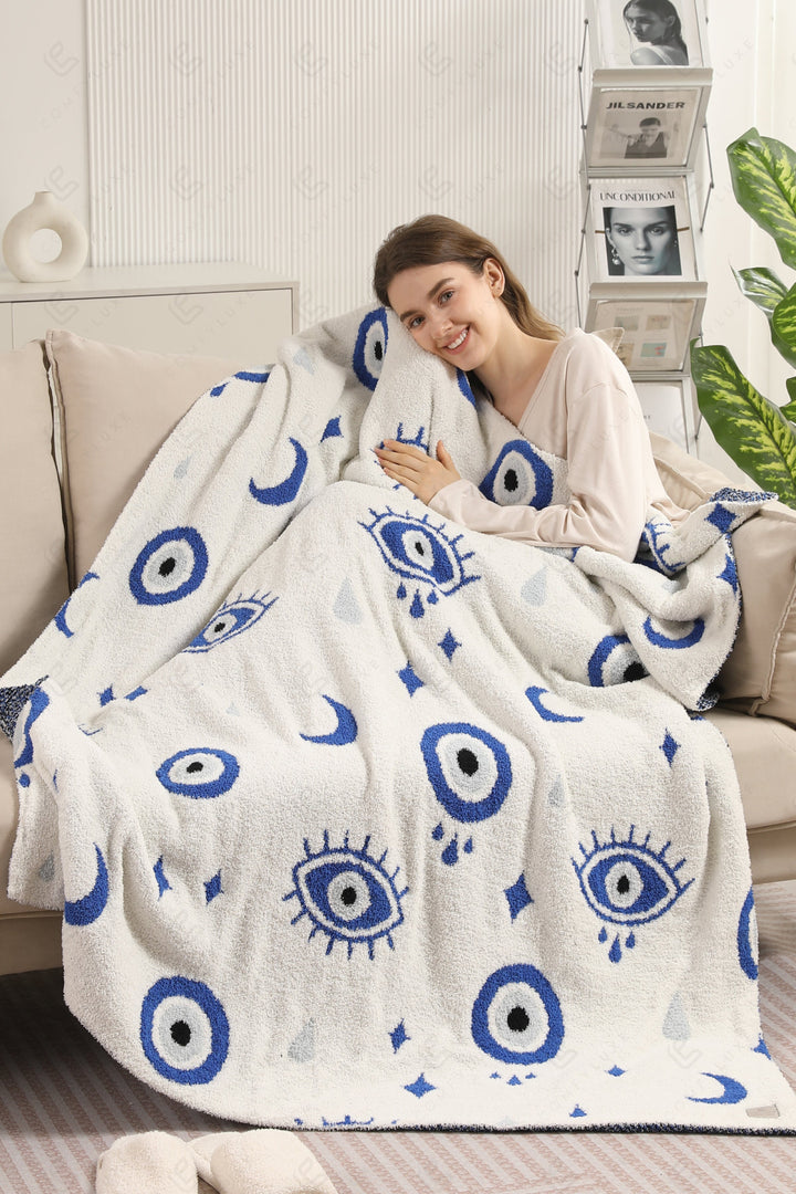 EVIL EYE PATTERN THROW BLANKET EVILEYE THROW BLANKETS