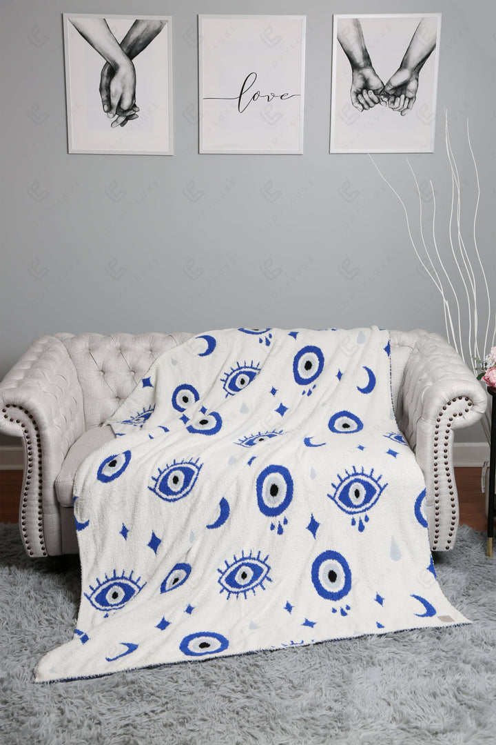 EVIL EYE PATTERN THROW BLANKET EVILEYE THROW BLANKETS