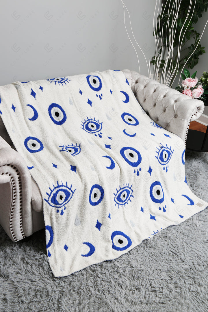 EVIL EYE PATTERN THROW BLANKET EVILEYE THROW BLANKETS