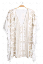Load image into Gallery viewer, PAISLEY &amp; FLORAL PATTERN EMBROIDERED COVER-UP PONCHO APPAREL
