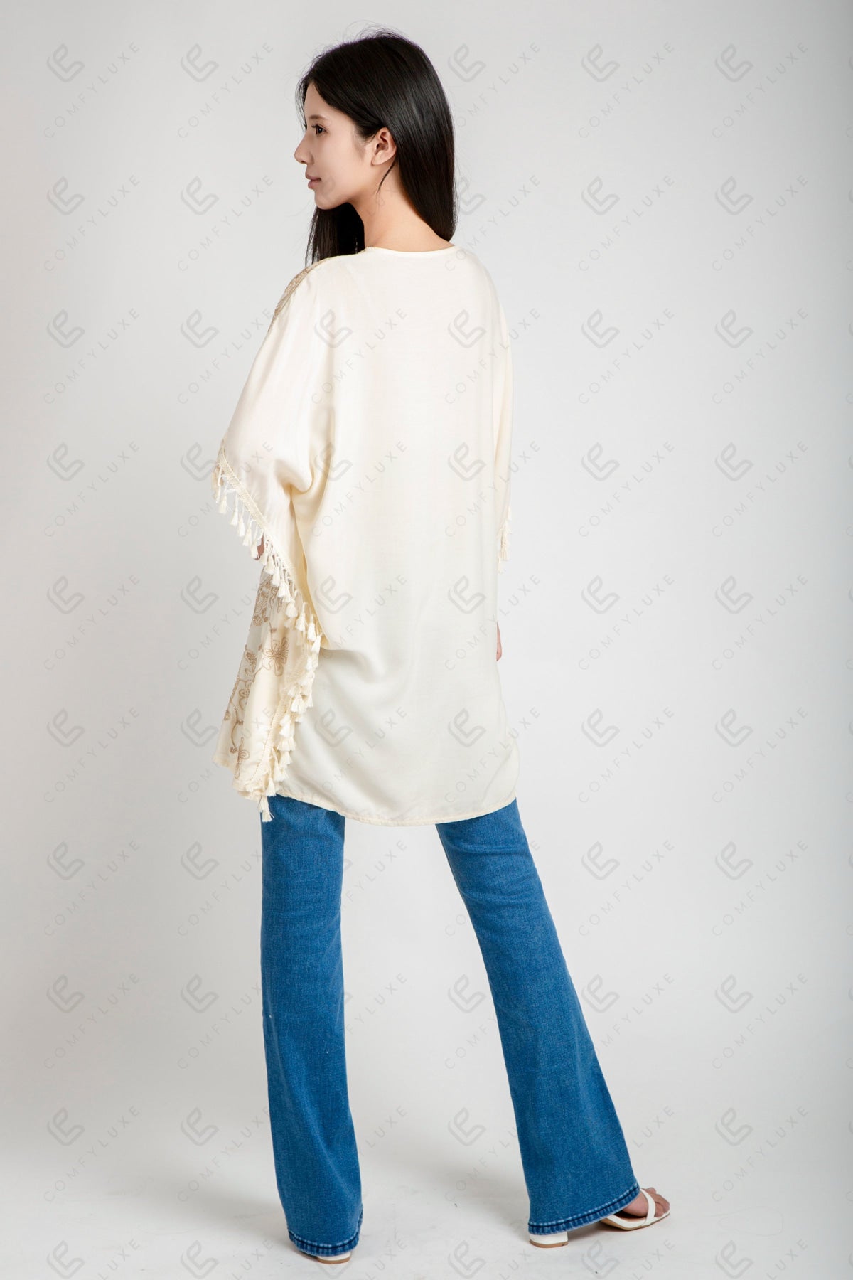 FLORAL & PAISLEY PATTERN COVER-UP PONCHO APPAREL