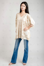 Load image into Gallery viewer, FLORAL &amp; PAISLEY PATTERN COVER-UP PONCHO APPAREL
