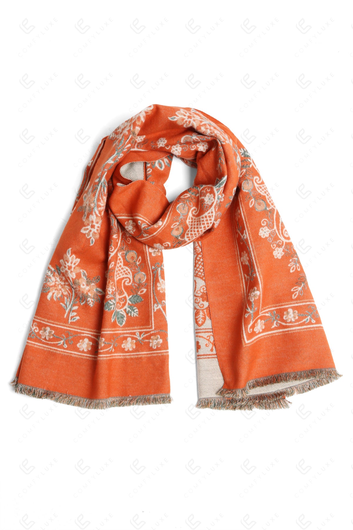 Js2409 Orange Scarves