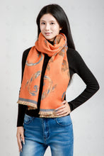Load image into Gallery viewer, FLORAL PATTERN SCARF ORANGE SCARVES

