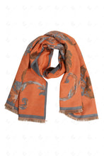 Load image into Gallery viewer, FLORAL PATTERN SCARF ORANGE SCARVES
