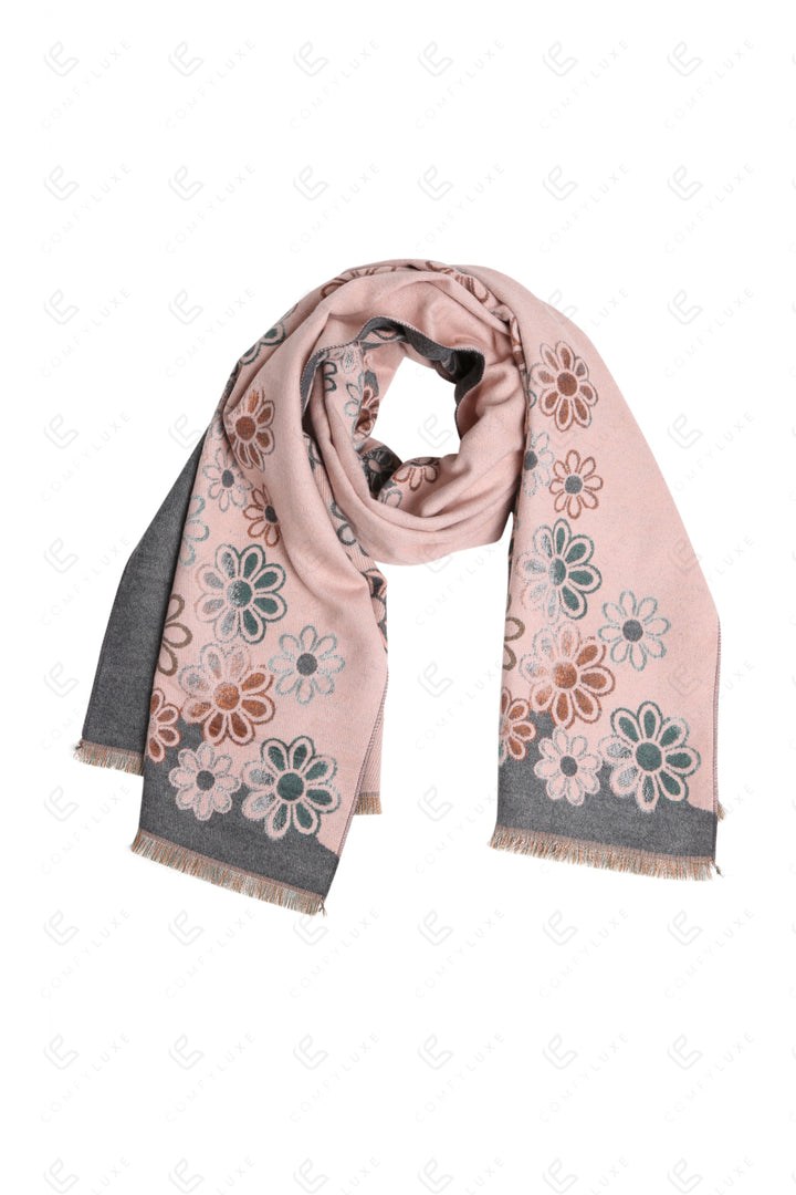 FLORAL PATTERN SCARF PINK SCARVES