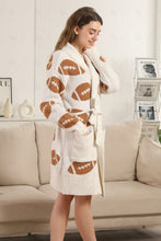 Load image into Gallery viewer, FOOTBALL PATTERN ROBE BROWN APPAREL
