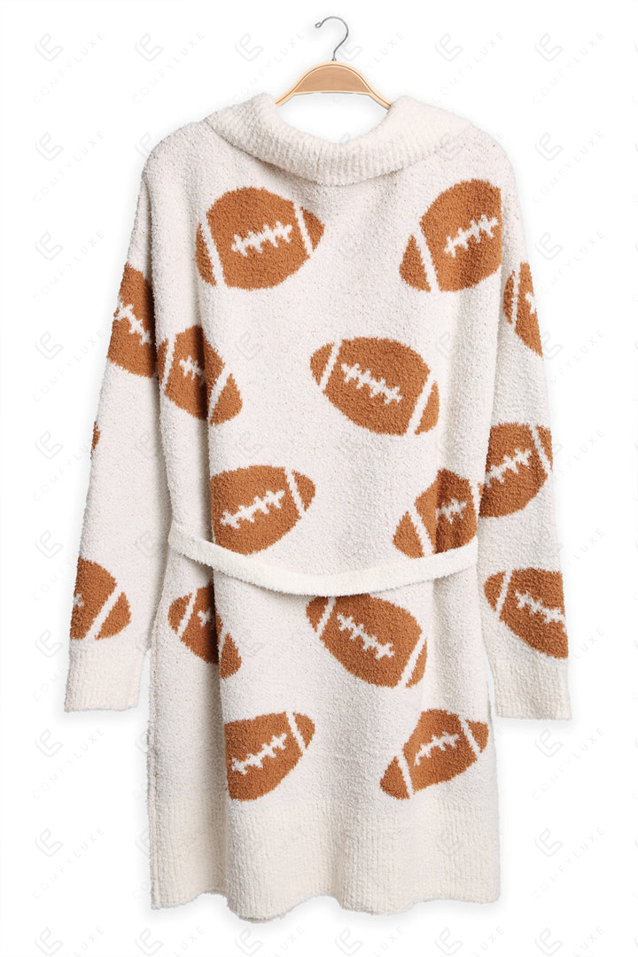 FOOTBALL PATTERN ROBE BROWN APPAREL