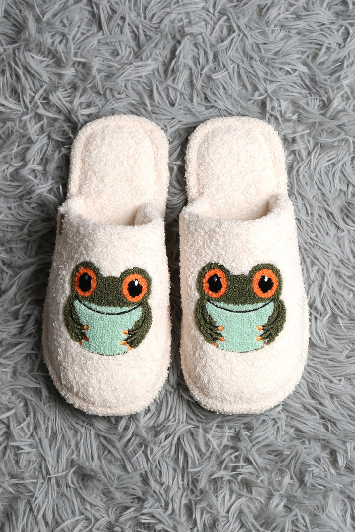 FROG PATTERN SLIPPERS 01 / M/L SLIPPERS/SLIDES