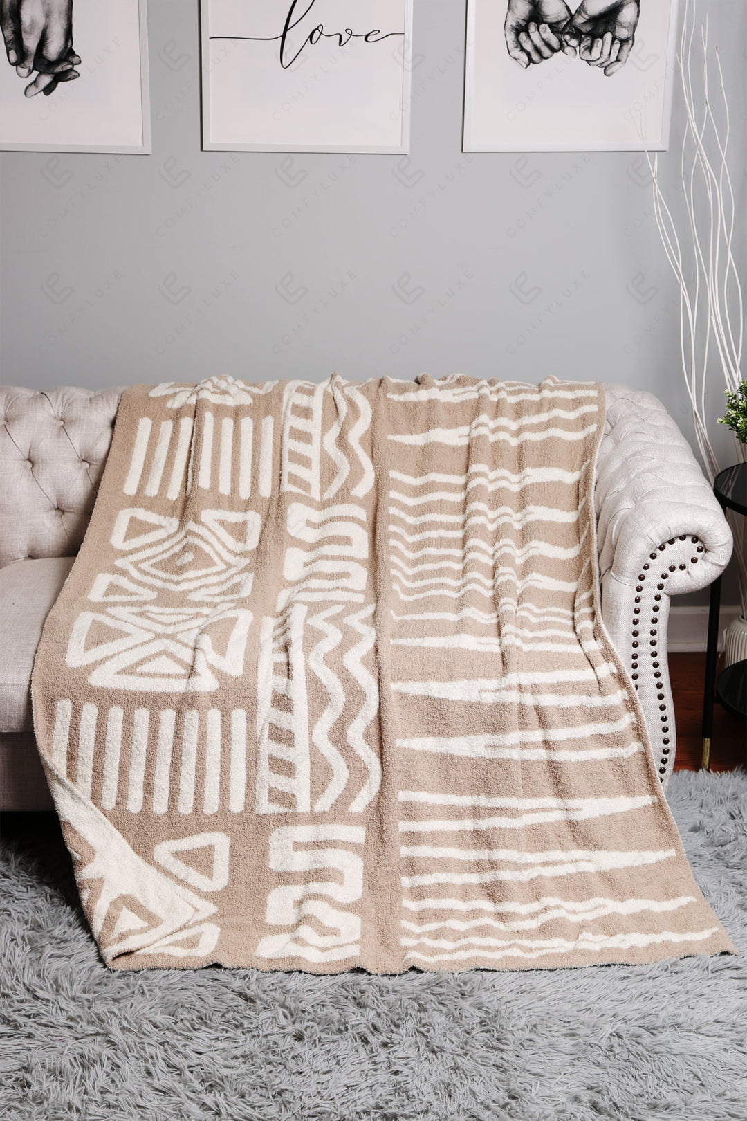 Jcl6010 Beige Throw Blankets