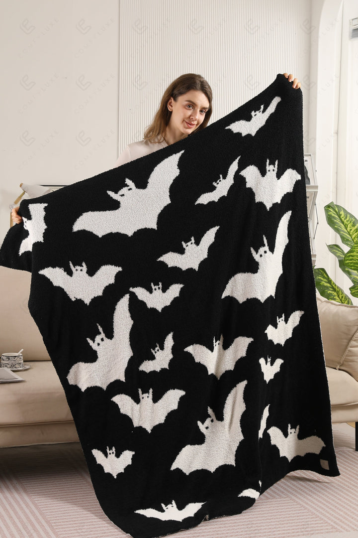 HALLOWEEN PATTERN THROW BLANKET BLACK THROW BLANKETS
