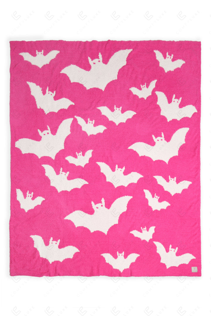HALLOWEEN PATTERN THROW BLANKET FUCHSIA THROW BLANKETS