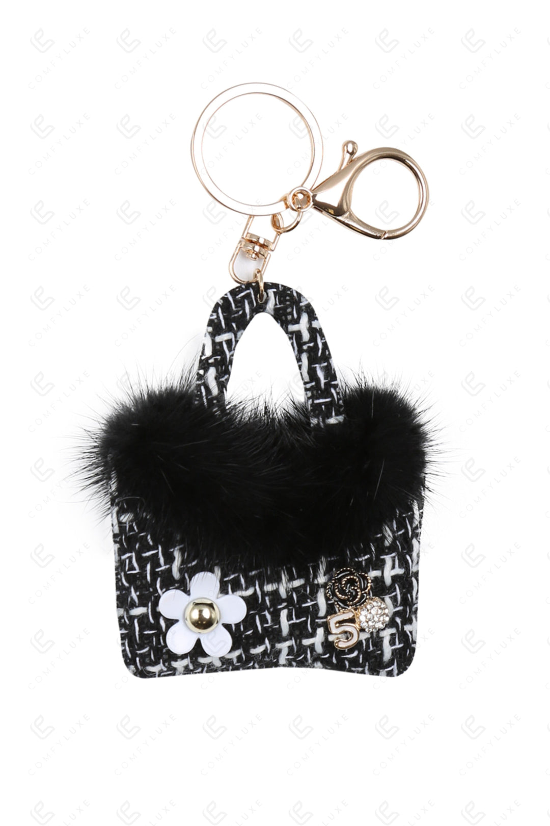 PURSE KEYCHAIN/BAG CHARM BLACK KEYCHAINS