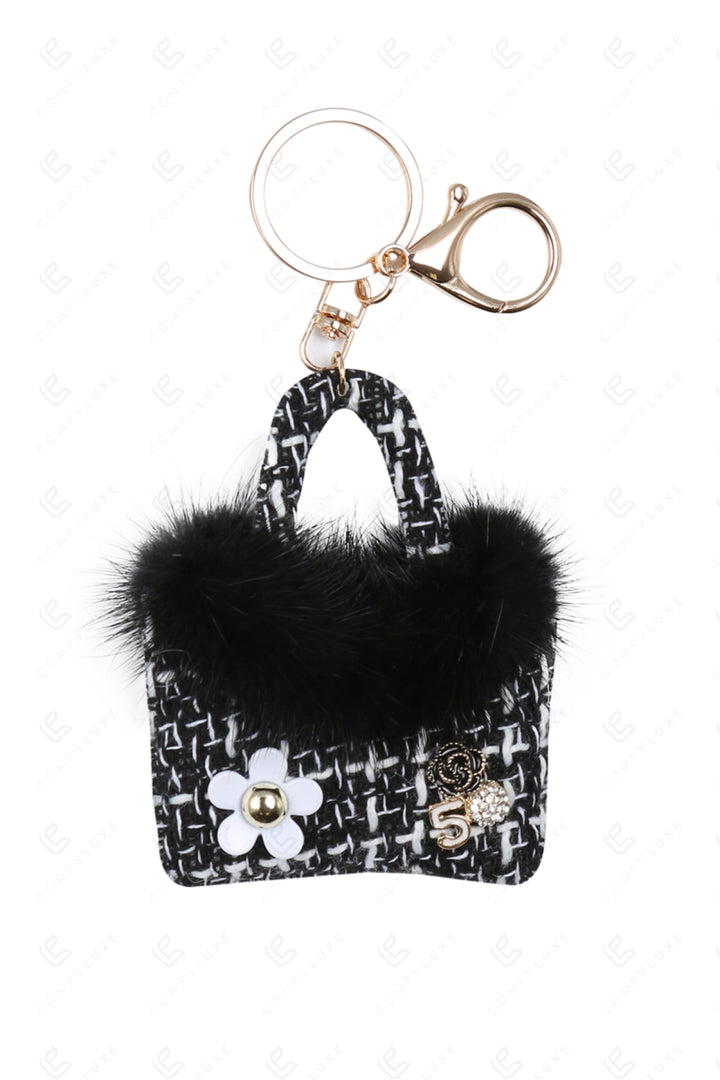 PURSE KEYCHAIN/BAG CHARM BLACK KEYCHAINS