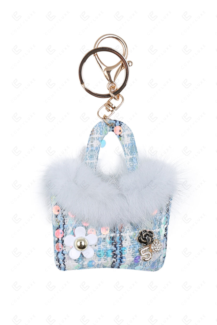 PURSE KEYCHAIN/BAG CHARM BLUE KEYCHAINS