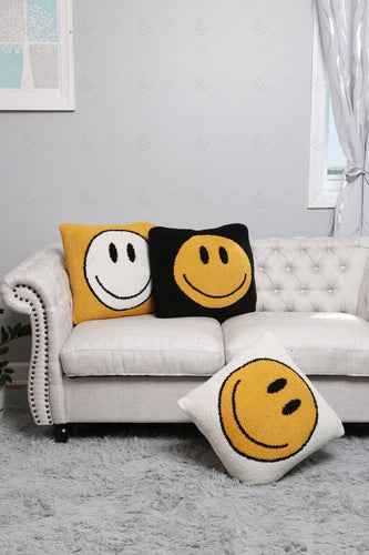 HAPPY FACE PATTERN CUSHION COVER CUSHION COVERS