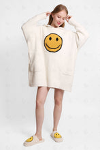 Load image into Gallery viewer, HAPPY FACE PATTERN WEARABLE BLANKET IVORY APPAREL
