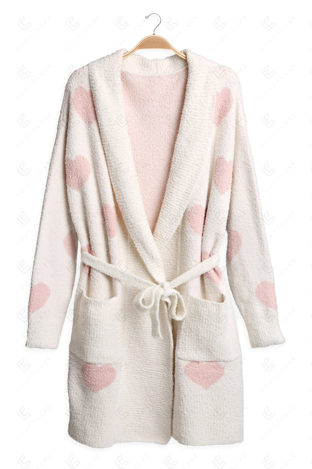HEART PATTERN ROBE BEIGE APPAREL