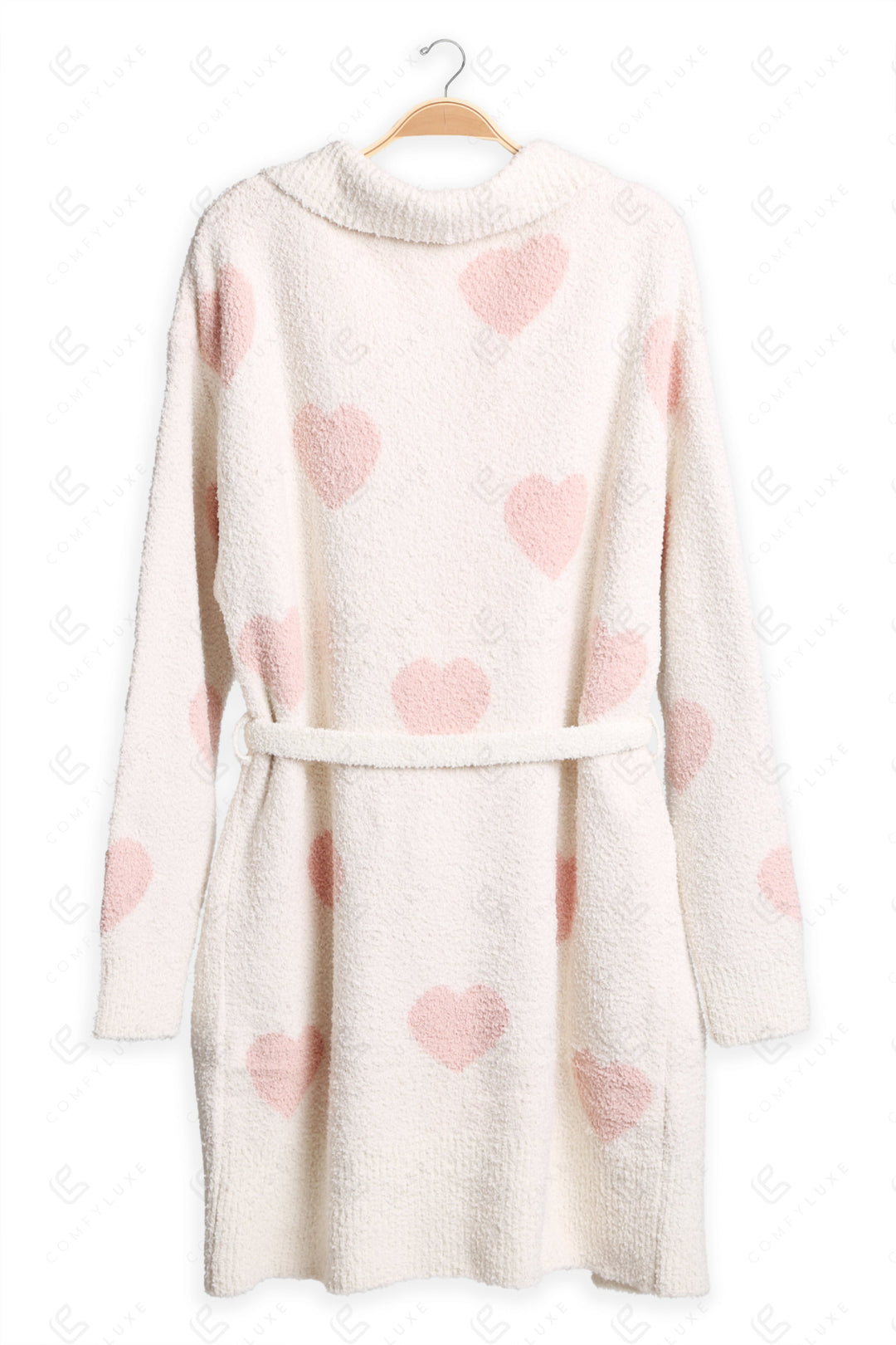 HEART PATTERN ROBE BEIGE APPAREL