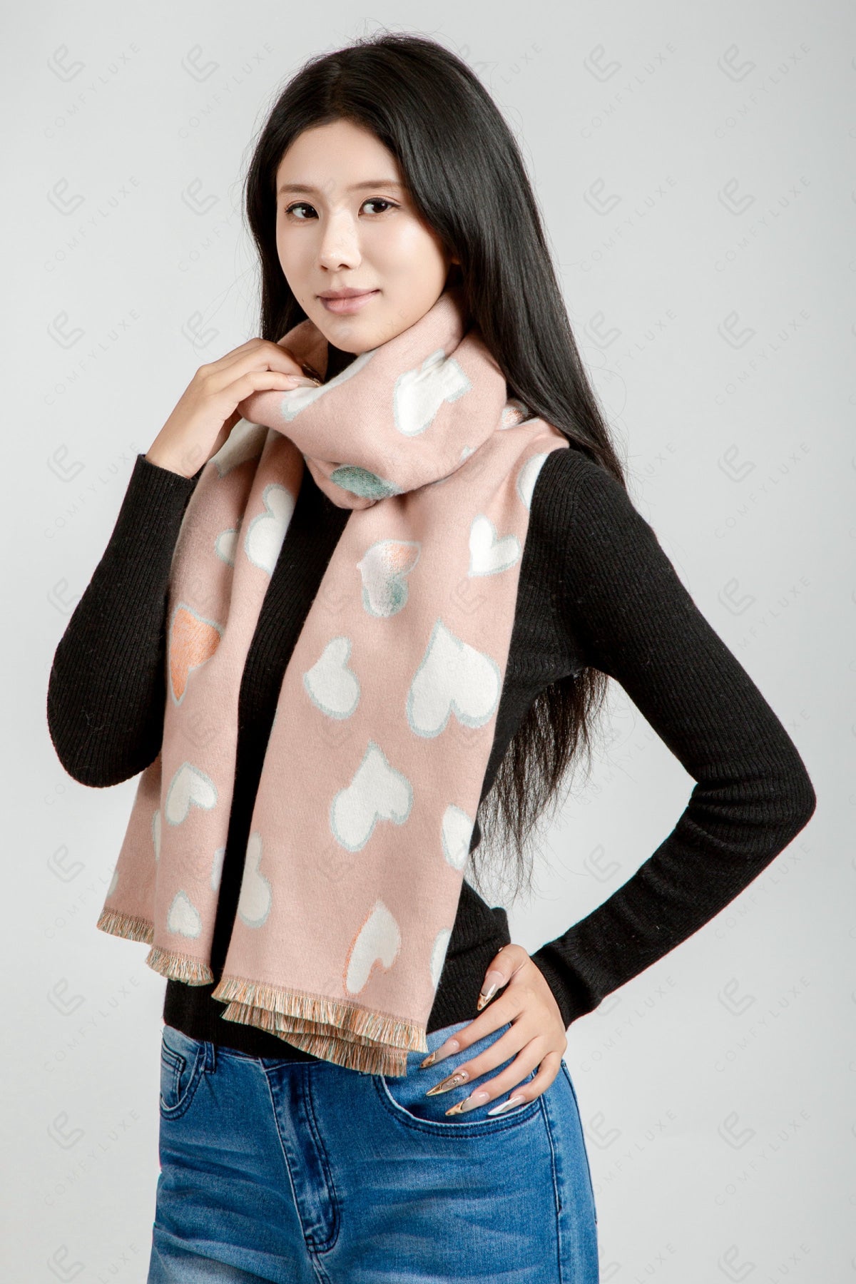 HEART PATTERN SCARF SCARVES