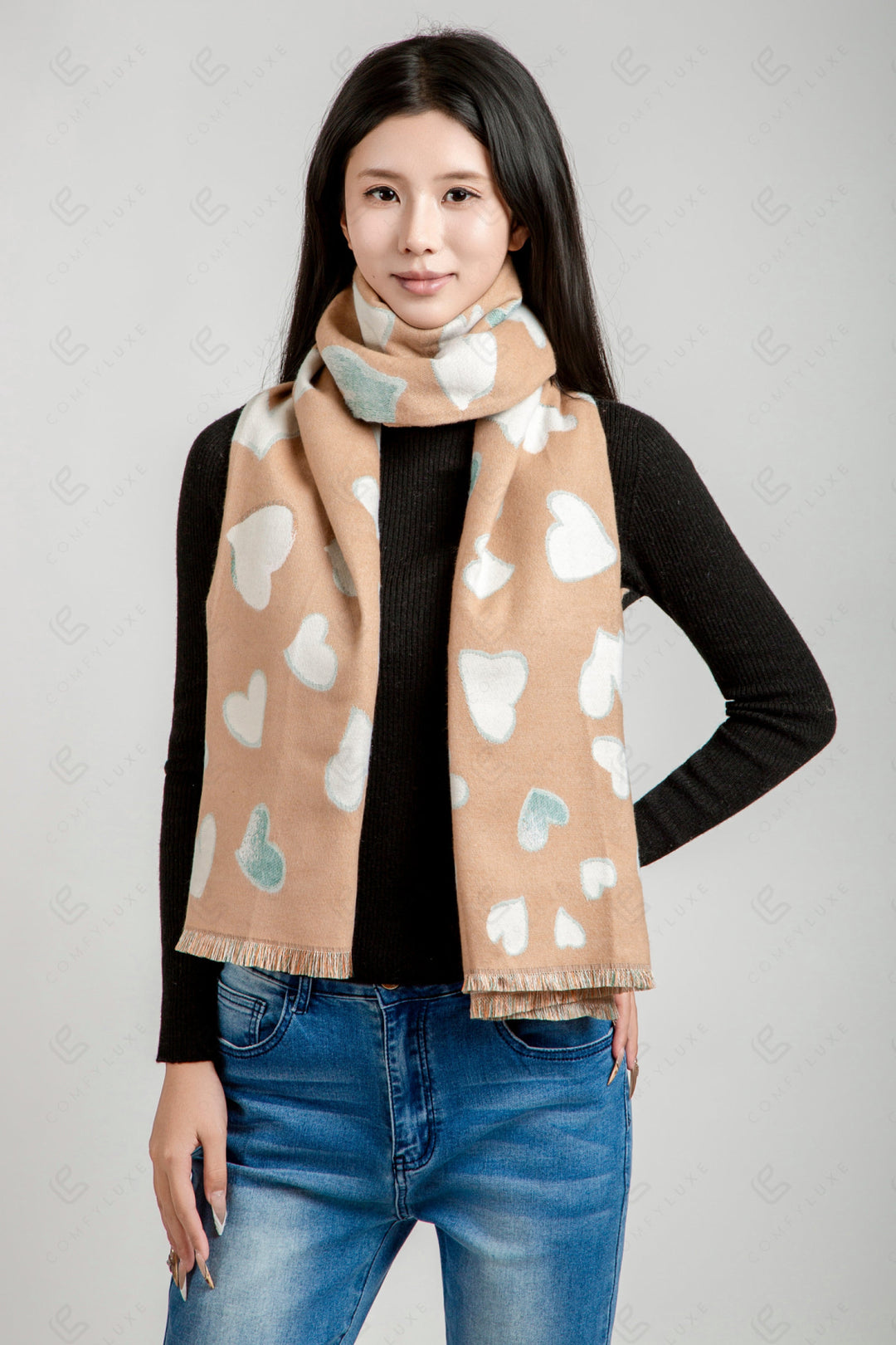 HEART PATTERN SCARF SCARVES