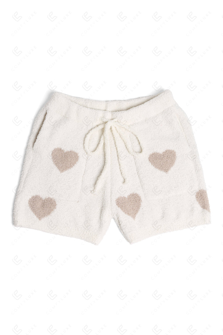 HEART PATTERN SHORTS BEIGE / M/L APPAREL