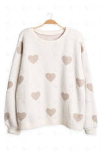 Load image into Gallery viewer, HEART PATTERN SWEATER BEIGE APPAREL
