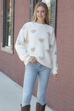 Load image into Gallery viewer, HEART PATTERN SWEATER BEIGE APPAREL
