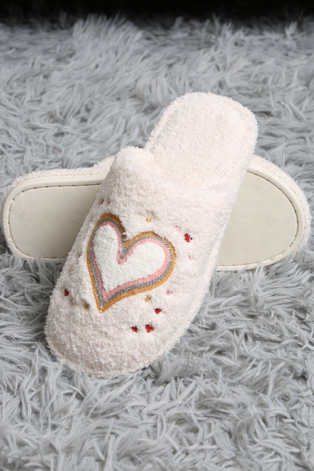 HEARTS & STARS PATTERN SLIPPERS SLIPPERS/SLIDES