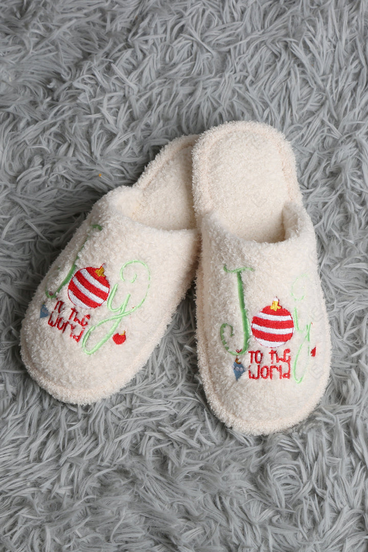 HOHOHO CHRISTMAS PATTERN SLIPPERS SLIPPERS/SLIDES