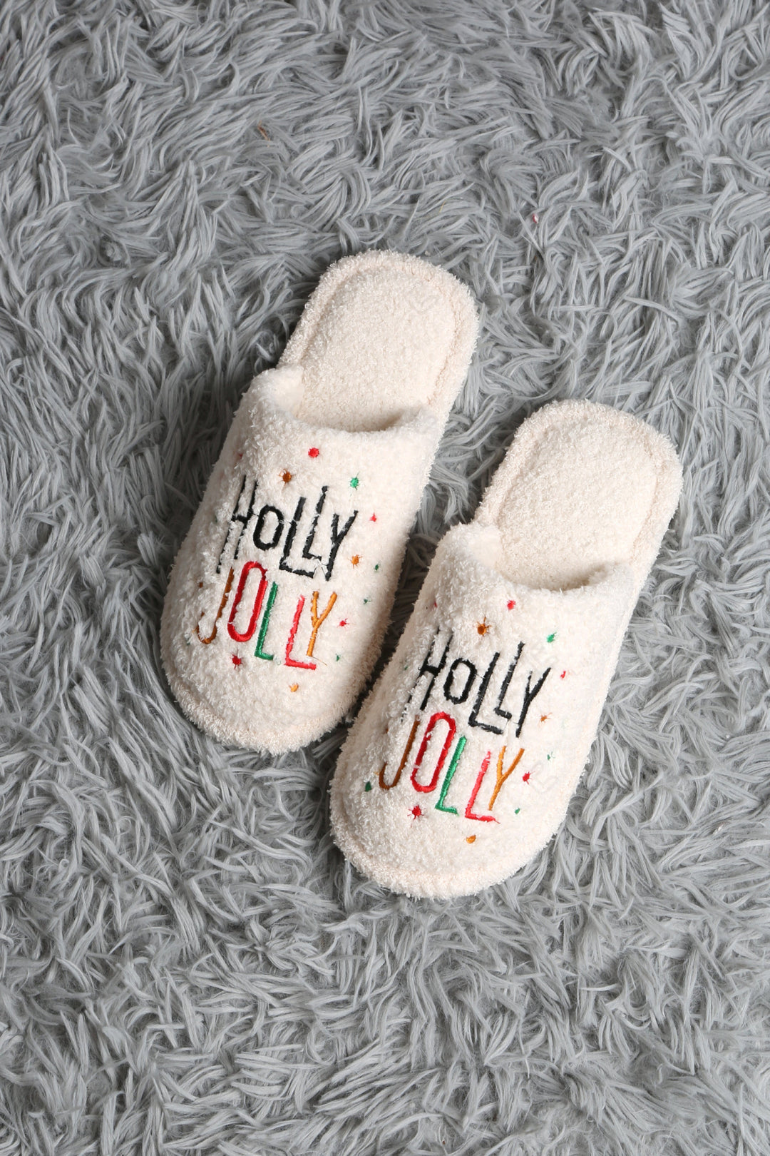 HOHOHO CHRISTMAS PATTERN SLIPPERS SLIPPERS/SLIDES