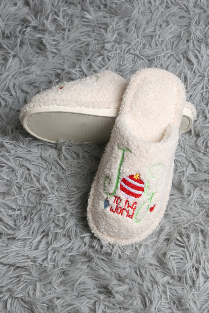 HOHOHO CHRISTMAS PATTERN SLIPPERS SLIPPERS/SLIDES