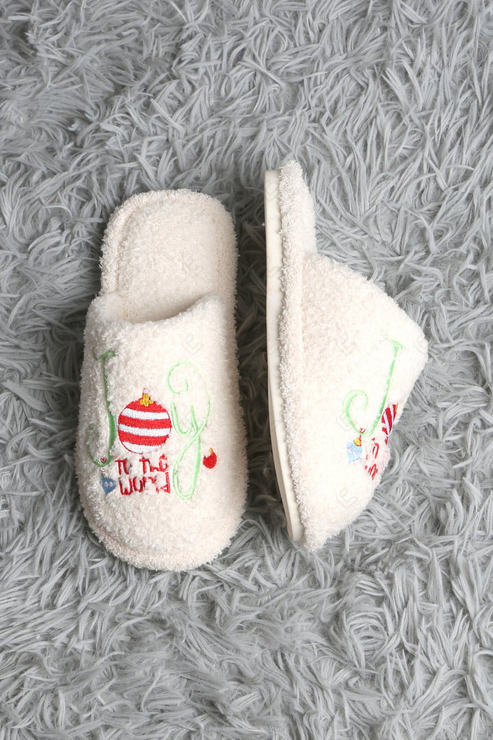 HOLLY JOLLY CHRISTMAS PATTERN SLIPPERS SLIPPERS/SLIDES
