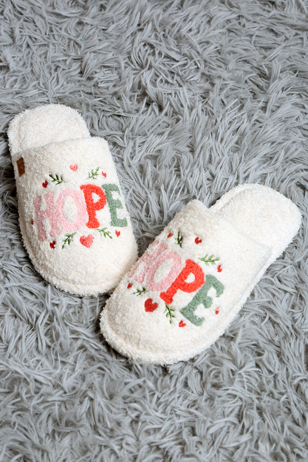 JOY &amp; FLORAL PATTERN SLIPPERS 02 / M/L SLIPPERS/SLIDES