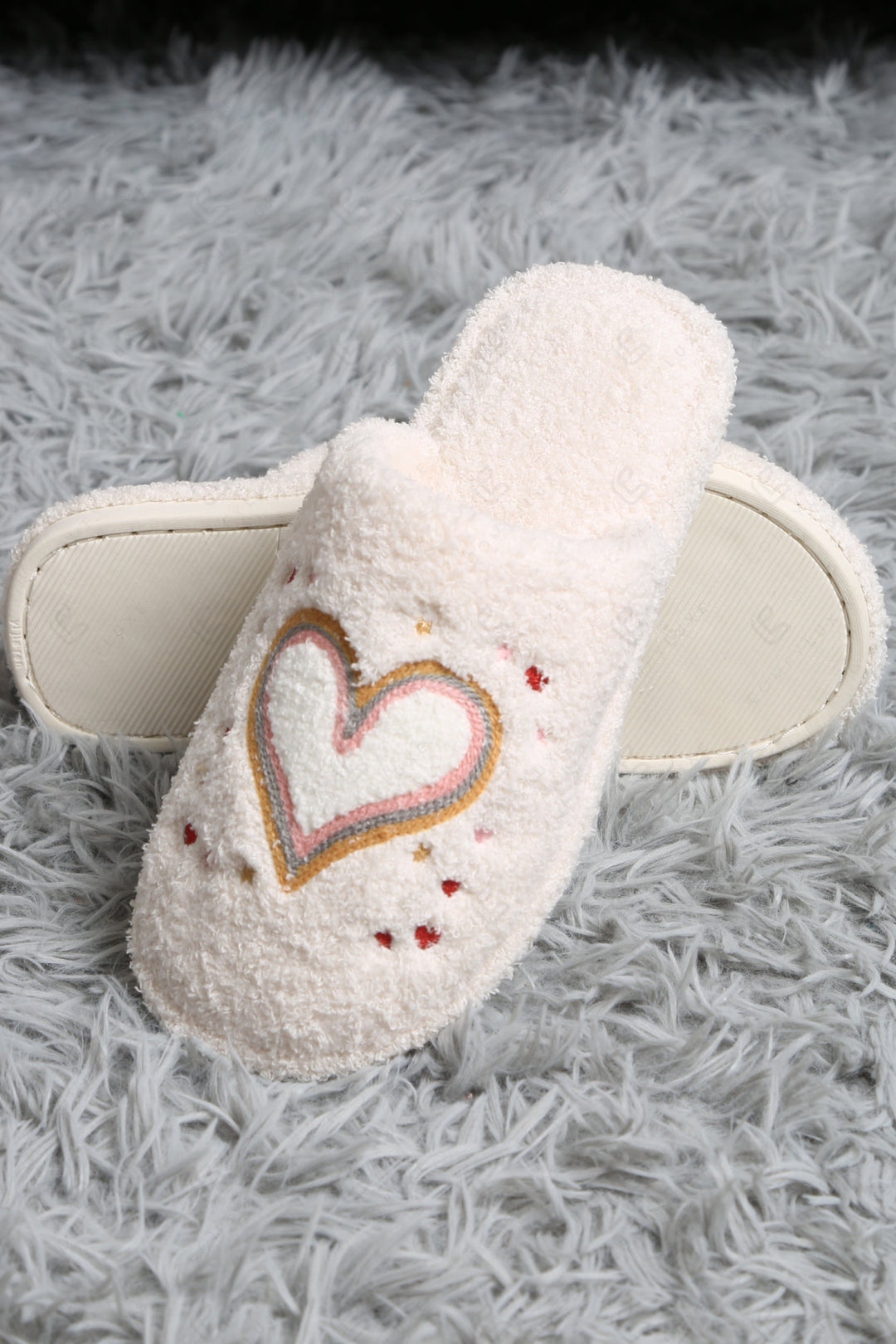 JOY &amp; FLORAL PATTERN SLIPPERS SLIPPERS/SLIDES