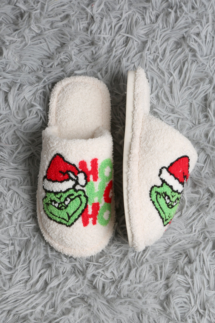 JOY &amp; ORNAMENT CHRISTMAS PATTERN SLIPPERS SLIPPERS/SLIDES