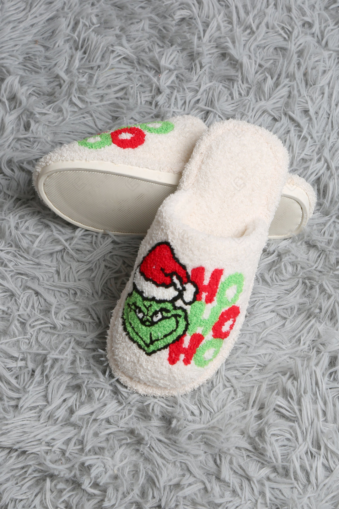 JOY &amp; ORNAMENT CHRISTMAS PATTERN SLIPPERS SLIPPERS/SLIDES