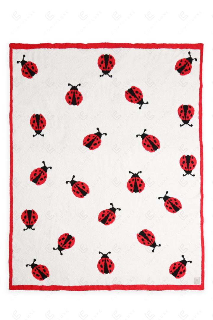 LADYBUG PATTERN THROW BLANKET RED THROW BLANKETS