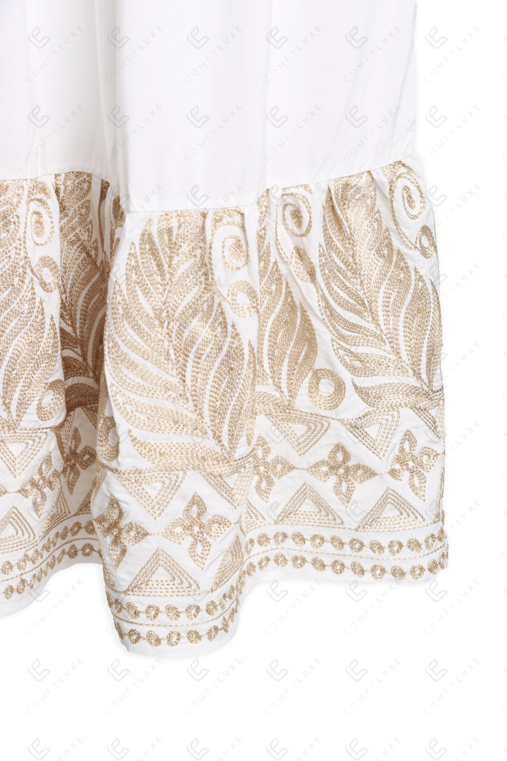 LEAF PATTERN COVER-UP DRESS APPAREL