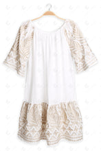 Load image into Gallery viewer, LEAF PATTERN COVER-UP DRESS WHITE APPAREL
