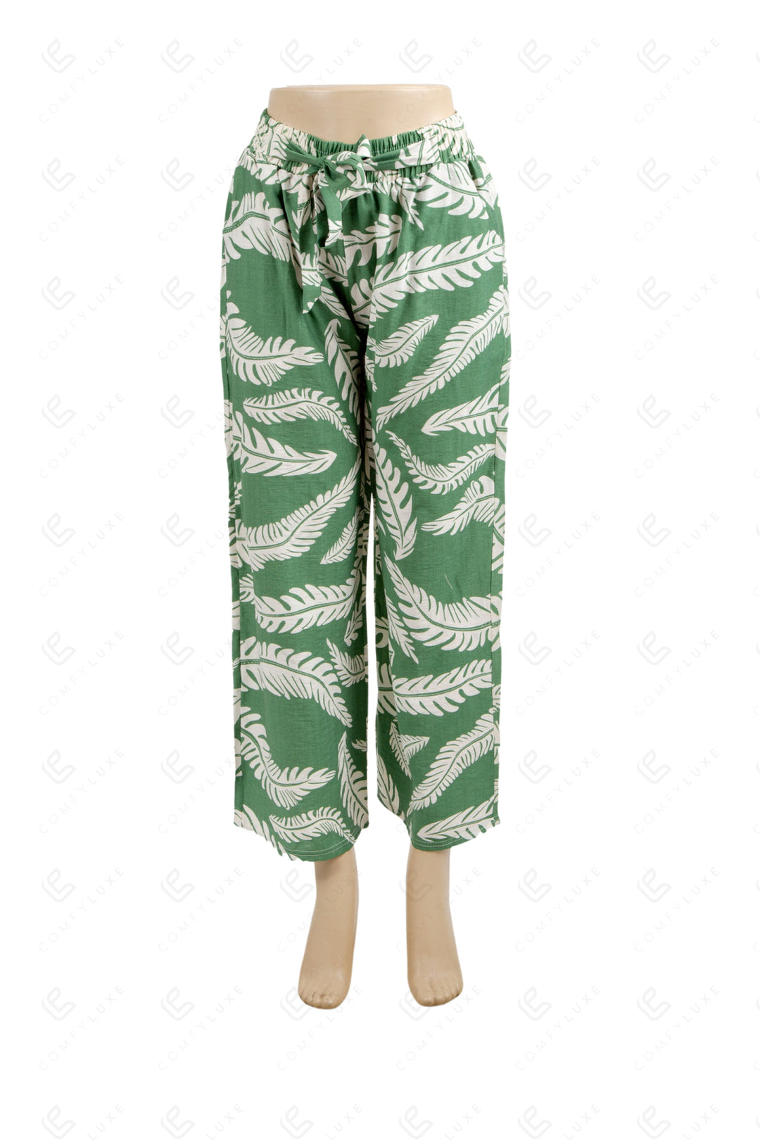 LEAF PATTERN PANTS GREEN APPAREL