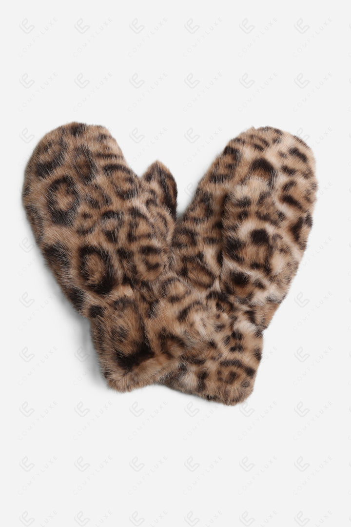 LEOPARD PATTERN MITTENS GLOVES