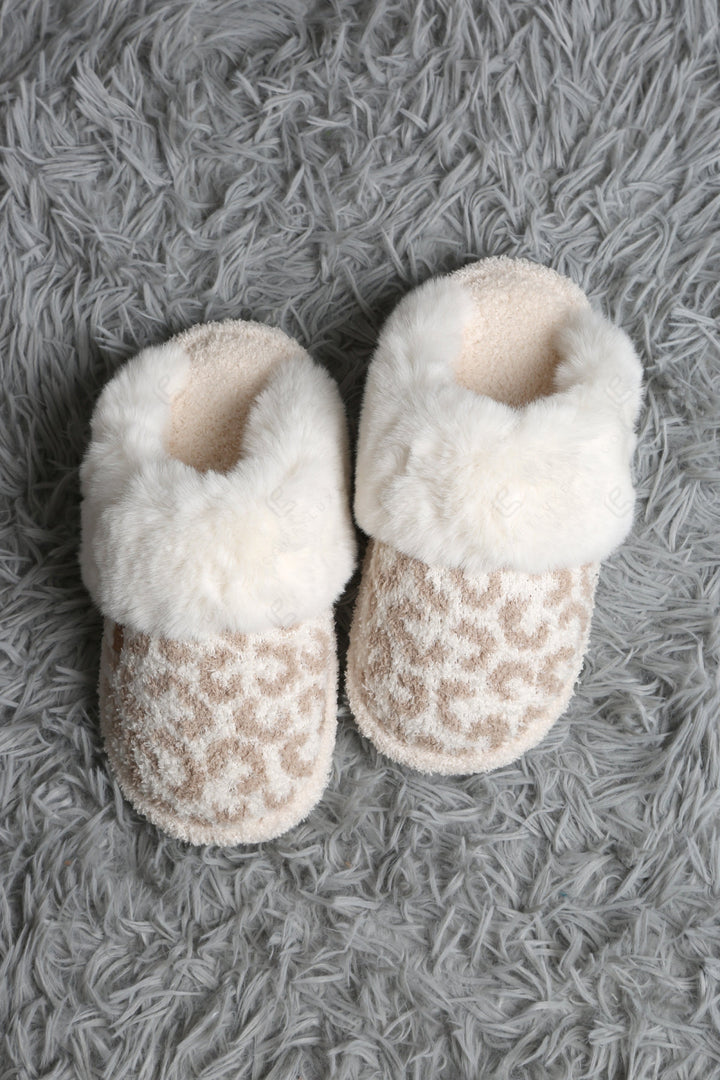 LEOPARD PATTERN MULE SLIPPERS BEIGE / M/L SLIPPERS/SLIDES