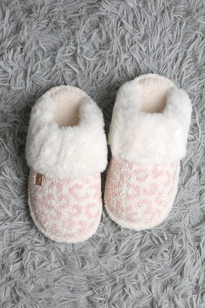 LEOPARD PATTERN MULE SLIPPERS PINK / M/L SLIPPERS/SLIDES