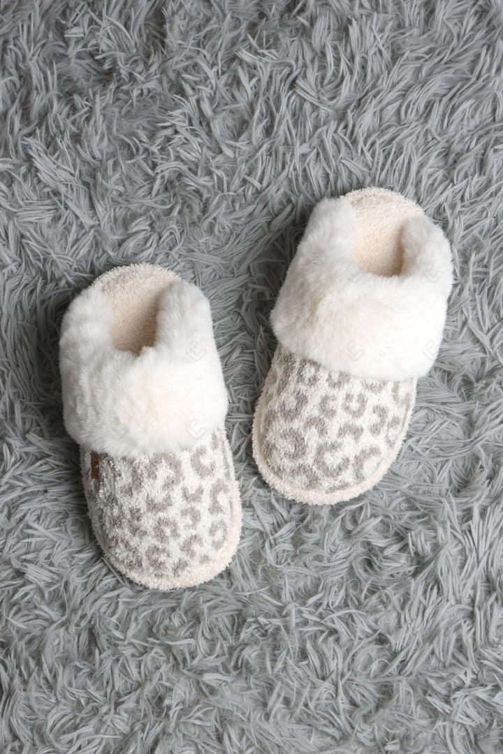 LEOPARD PATTERN MULE SLIPPERS SLIPPERS/SLIDES