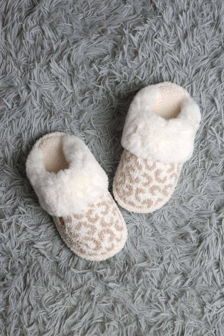 LEOPARD PATTERN MULE SLIPPERS SLIPPERS/SLIDES