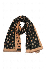 Load image into Gallery viewer, LEOPARD PATTERN SCARF BLACK SCARVES
