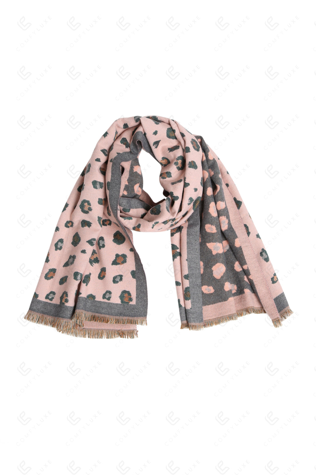 LEOPARD PATTERN SCARF PINK SCARVES