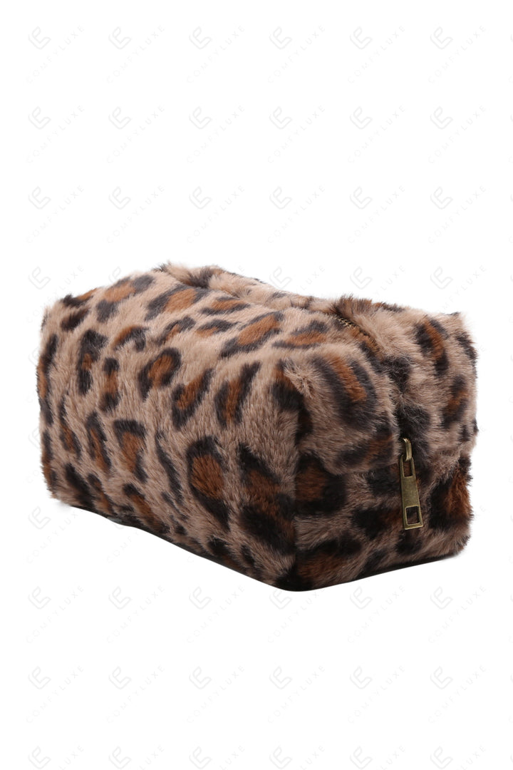 LEOPARD PATTERN TRAVEL POUCH TAUPE BAGS