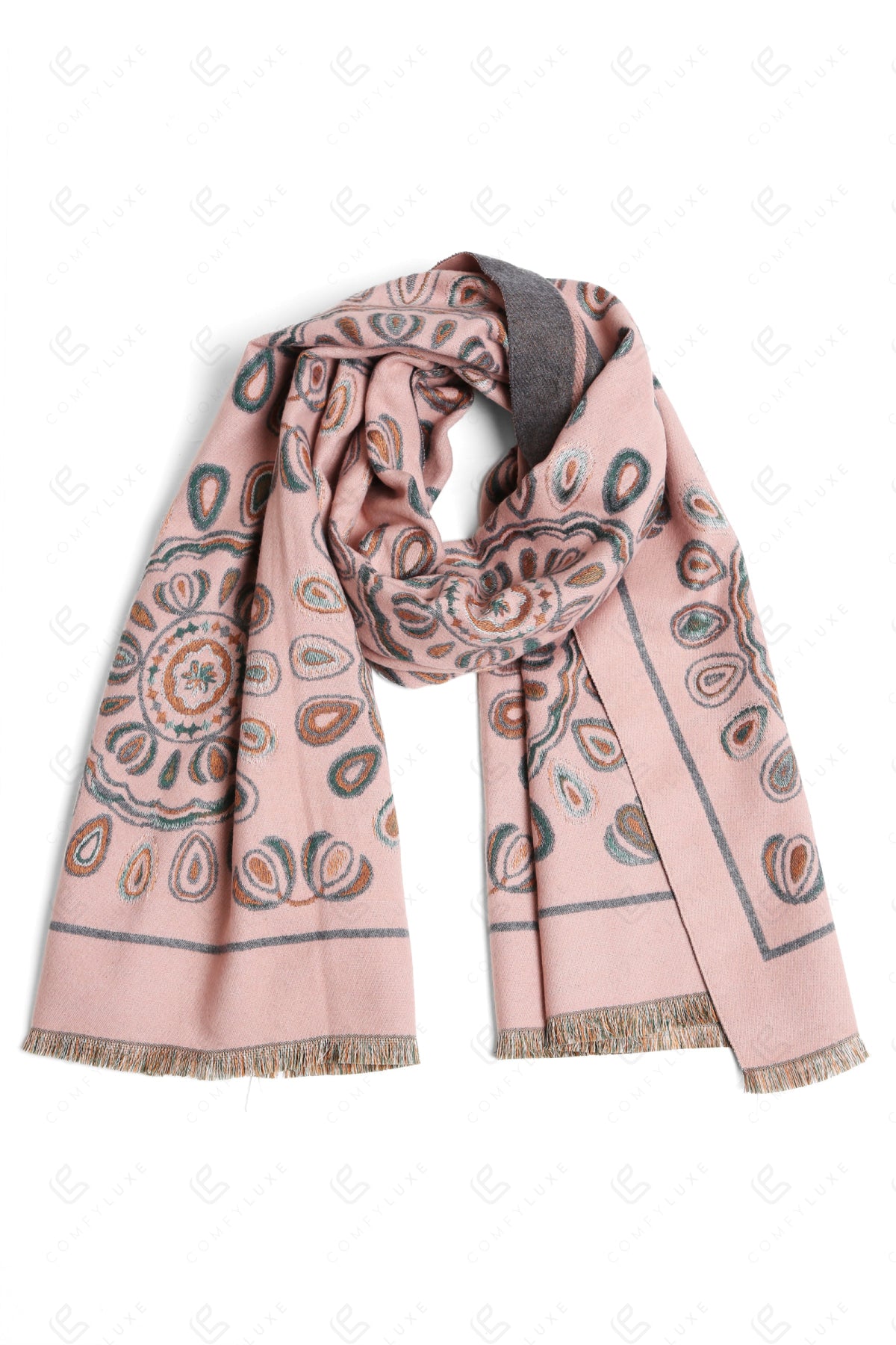 MANDALA PATTERN SCARF PINK SCARVES